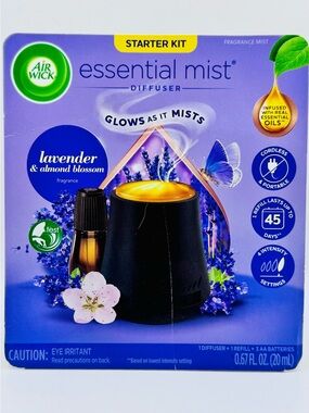 Air Wick Essential Mist Diffuser Starter Kit - Lavender & Almond Blossom